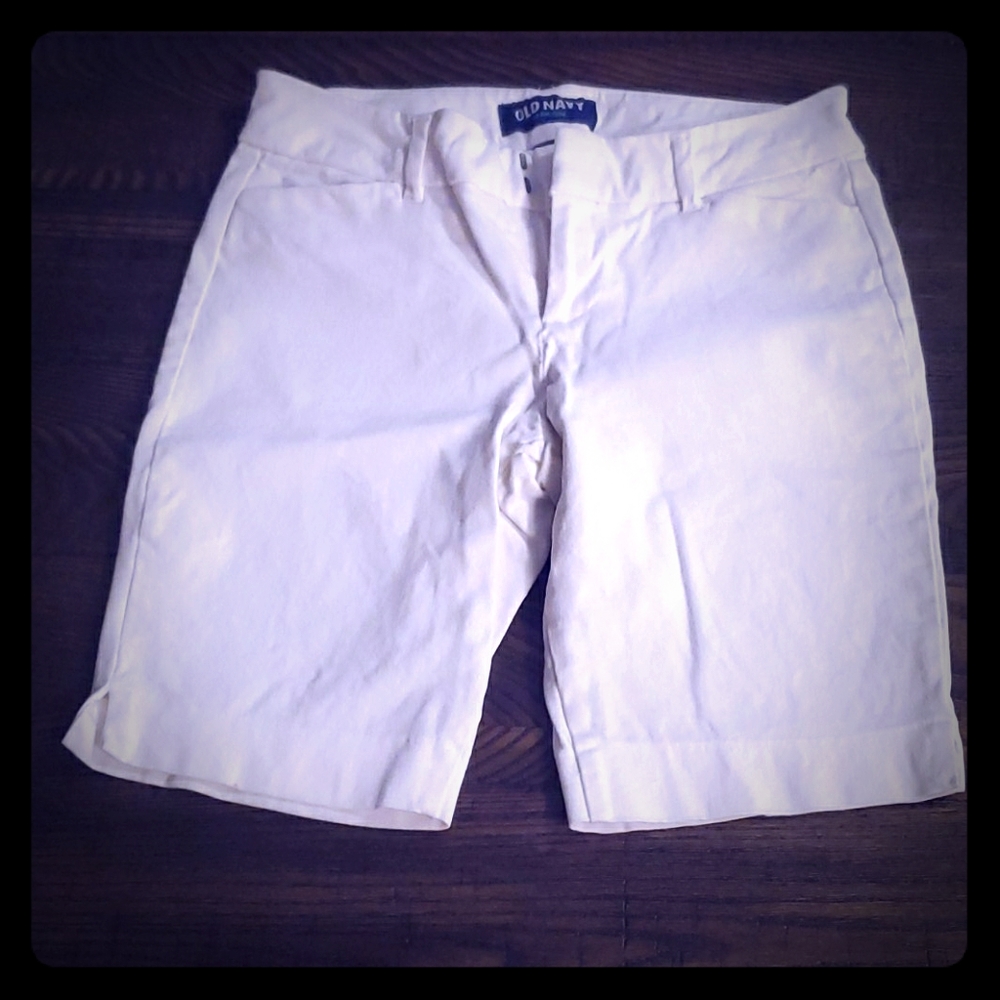 Old Navy White Twill Shorts
